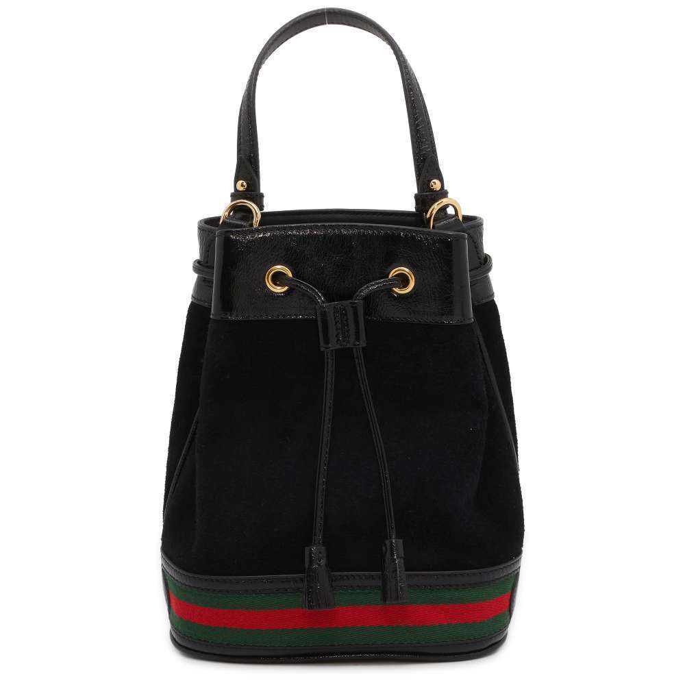 Gucci GG Supreme Ophidia Bucket Bag Suede Handbag